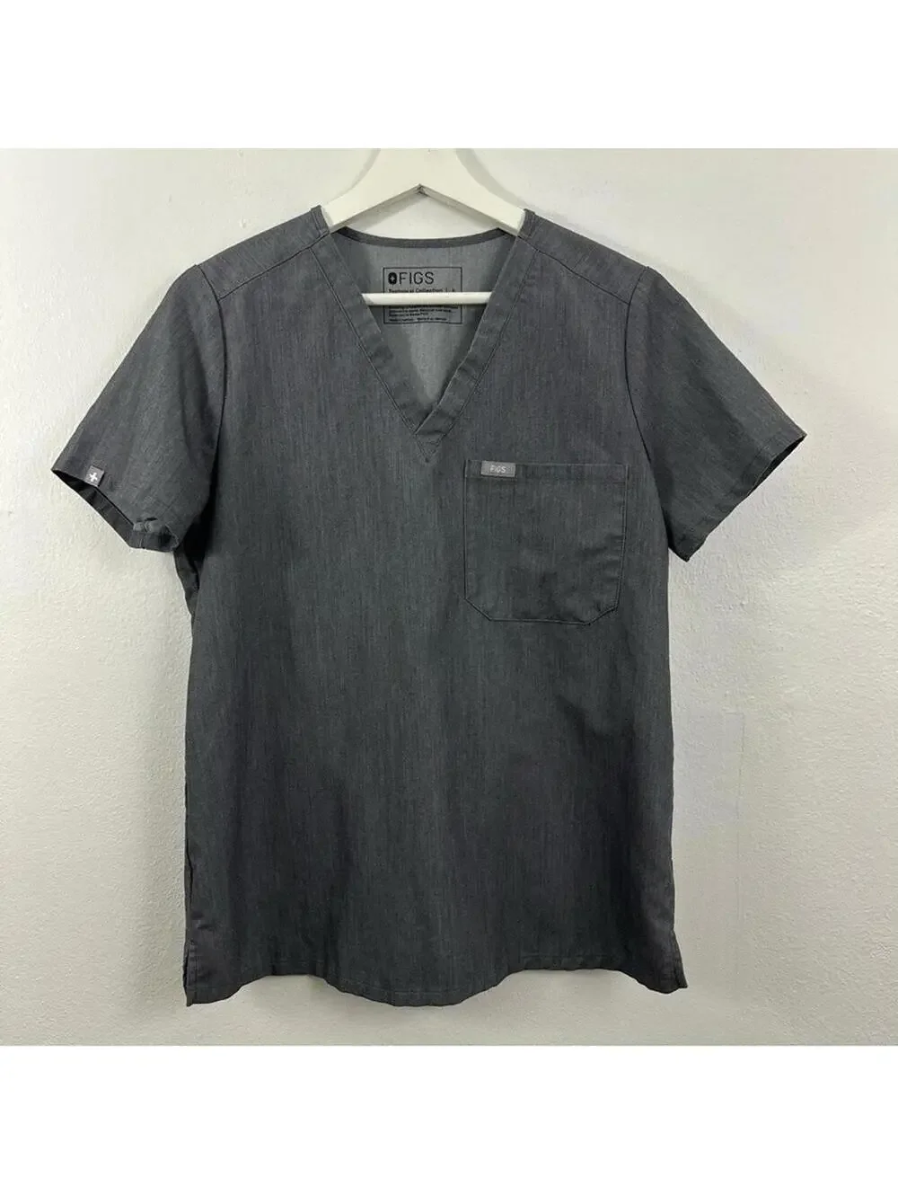 Figs Women’s Technical Collection Catarina One Pocket Scrub Top Gray Grey Size S